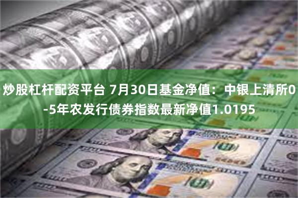 炒股杠杆配资平台 7月30日基金净值：中银上清所0-5年农发行债券指数最新净值1.0195