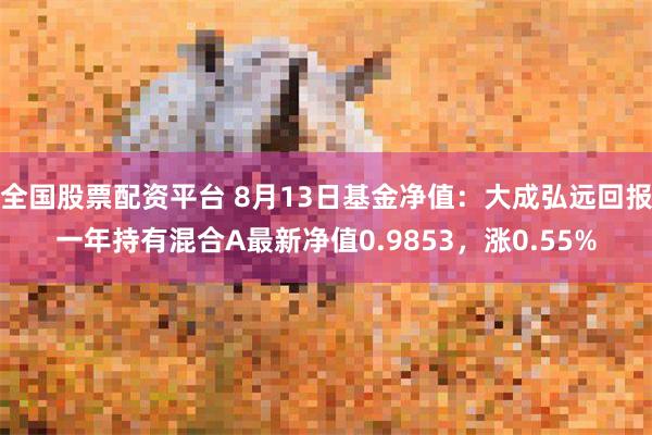 全国股票配资平台 8月13日基金净值：大成弘远回报一年持有混合A最新净值0.9853，涨0.55%