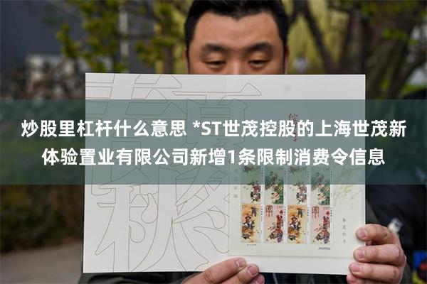 炒股里杠杆什么意思 *ST世茂控股的上海世茂新体验置业有限公司新增1条限制消费令信息